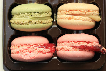 Macarons in a tray