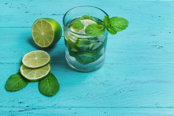glass of mojito cocktail