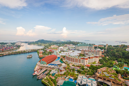 Вид сверху на остров Сентоса, Сингапур