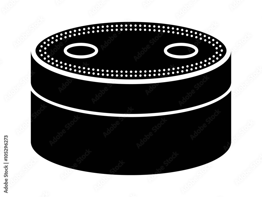 Poster small smart speaker with voice recognition flat icon for apps and websites
