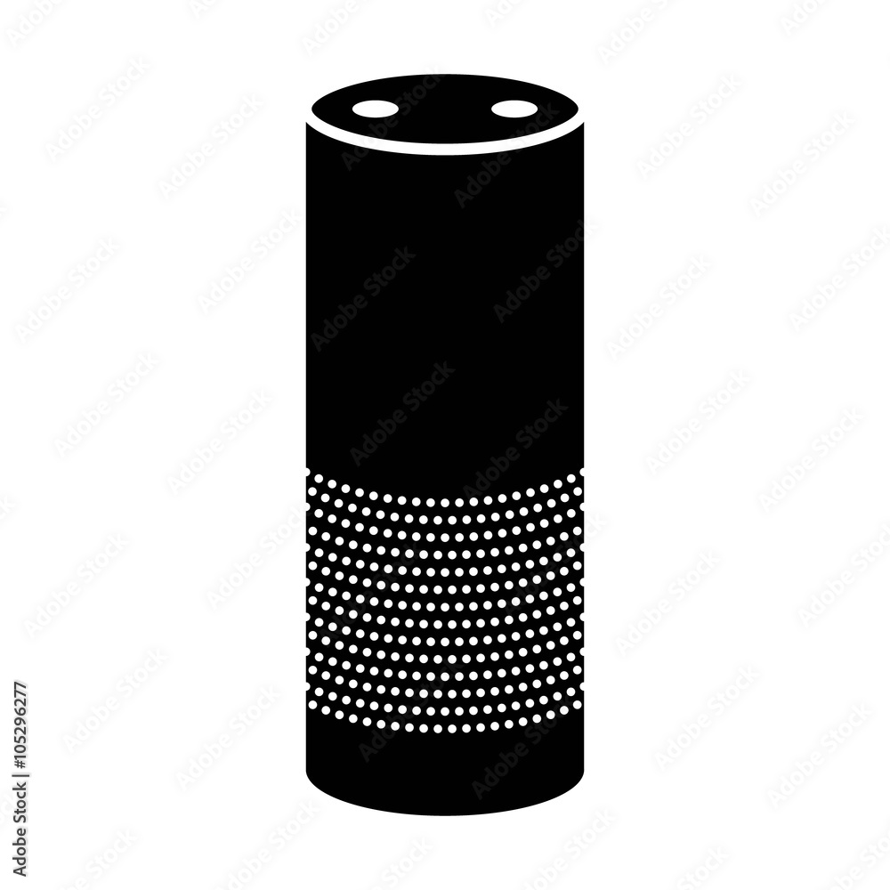 Poster smart speaker with voice recognition flat icon for apps and websites