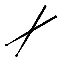 Drumsticks or drum sticks flat icon for music apps and websites
