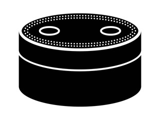 Small smart speaker with voice recognition flat icon for apps and websites