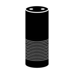 Smart speaker with voice recognition flat icon for apps and websites