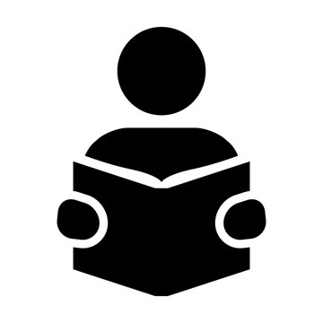 Reading Or Learning With Book Flat Icon For Education Apps And Websites