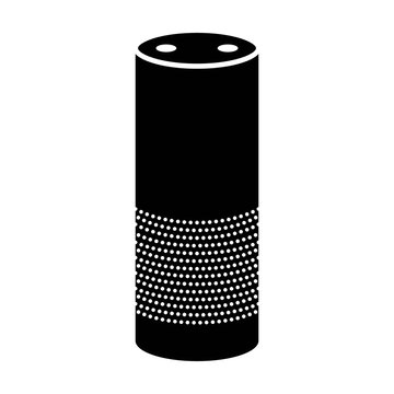 Smart speaker with voice recognition flat icon for apps and websites