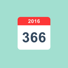 Calendar style flat leap year of 366 days . Flat Calendar Design 2016 Icon calendar. Calendar a long shadow . Volume Calendar. Calendar minimalism . Isolated calendar blue background .