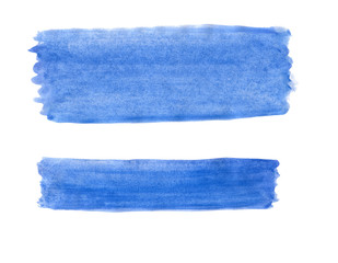 Wide and narrow blue band painted with gouache