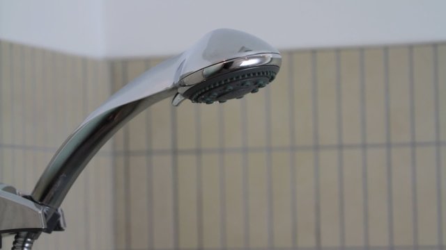 Shower head while running water 1080 HD video