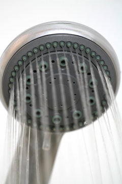 Shower head while running water