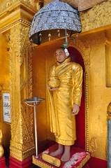Beautiful statue of Kyaik Hwaw Wun Pagoda,Thanlyin,Myanmar.