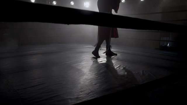 Silhouette of man boxing