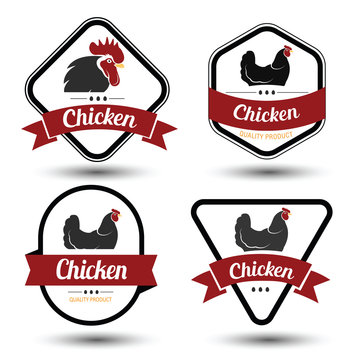 chicken label vector