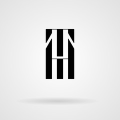 Vector calligraphic monogram. Letters in the minimalist style.