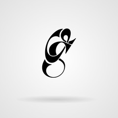 Vector calligraphic monogram. Letters in the minimalist style.