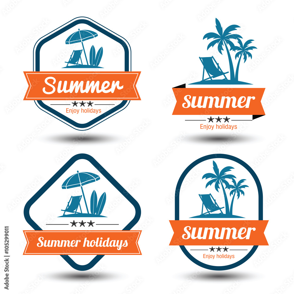 Wall mural summer label vector