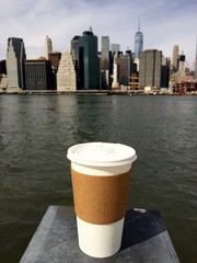 coffee break in front of Manhattan
