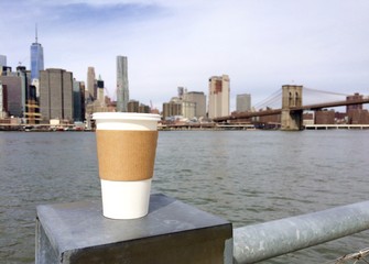 coffee break on front of Manhattan