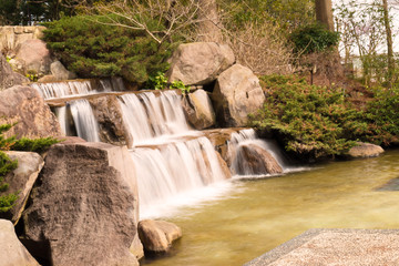 Lake Waterfall Pond Brook in Japanese garden