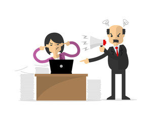 Businesswoman or employee get yelled by her boss 