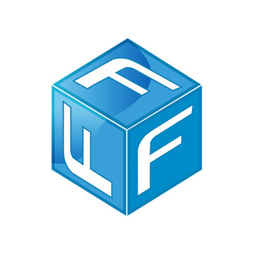 3D Blue F Box Cube Symbol Illustration