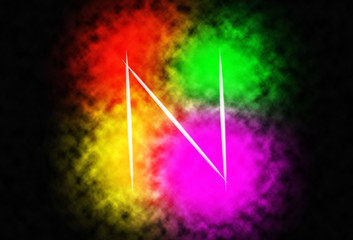 Letter on colour clouds, Design By Photoshop.