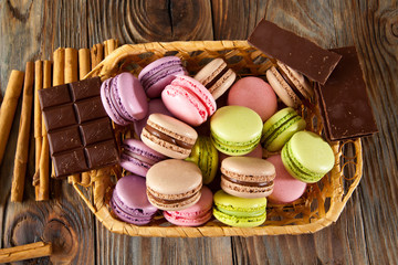 Colorful macaron cookies