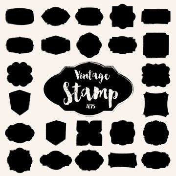 Set of black vintage Stamp ,Blank frame