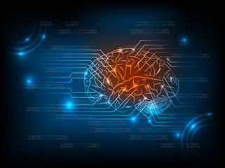 Abstract electric circuit brain,tecnology concept