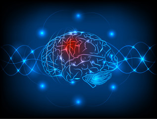 Abstract electric circuit brain,tecnology concept