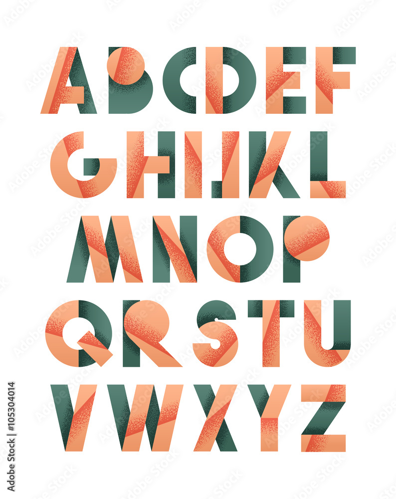 Poster retro font in grey and red. pink alphabet. letters for retro design directions. vintage set of lette