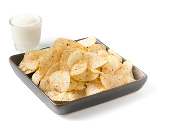 potato chip with seaweed isolated