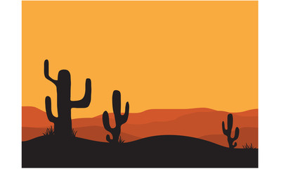 Silhouettes of cactus