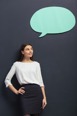 Beautiful student with speech bubble
