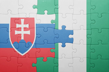 puzzle with the national flag of slovakia and nigeria