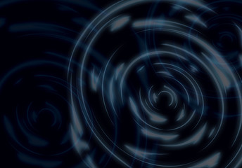 Blue Glowing Spirals on Black Abstract