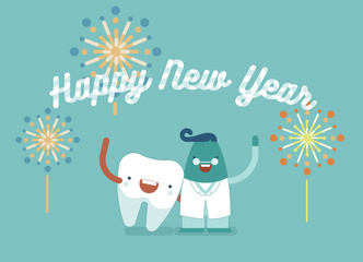 Happy New year,dental concept