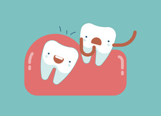 Tooth is pushing ,Dental concept