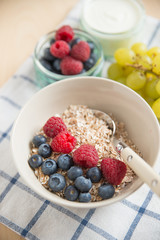 Joghurt mit Müsli und Früchten