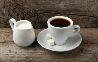 Cup of coffee espresso with with milk