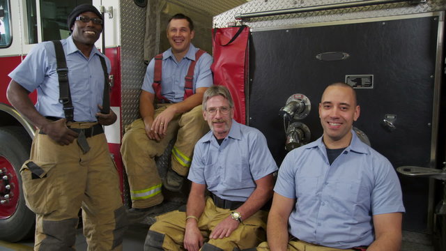 Group of firefighters, portrait