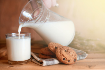 milk with chocolate biscuits cereals