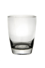 Empty glass for water on white background.
