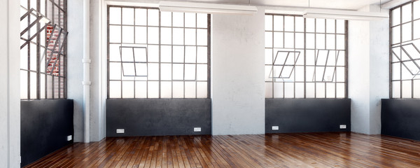 Postindustrial Empty Office (panoramic)