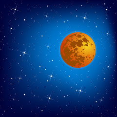 Space with the moon. Vector Illustration.