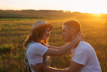 young happy couple outdoor