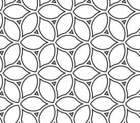 Seamless ornament. Modern stylish geometric black and white pattern with repeating elements