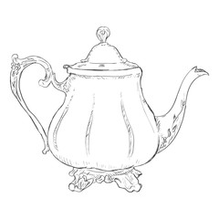 Vector Single Sketch Teapot