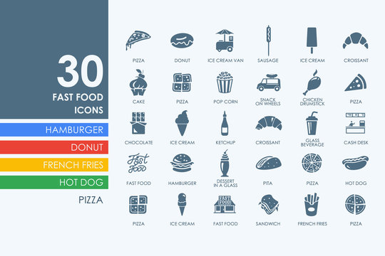 Set Of Fast Food Icons