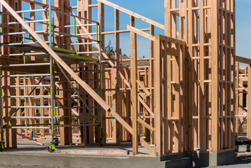 wooden frames on house construction